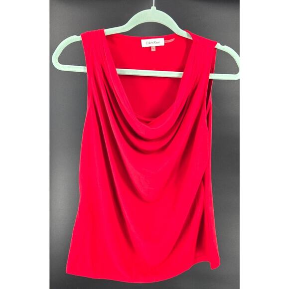 Calvin Klein ladies cowl neck tank layering piece Size small red office career - Picture 1 of 6